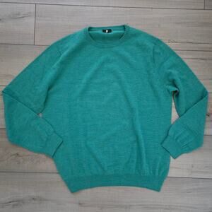 J.Crew Melino Wool Green Crewneck Long Sleeve Sweater Men Sz XL